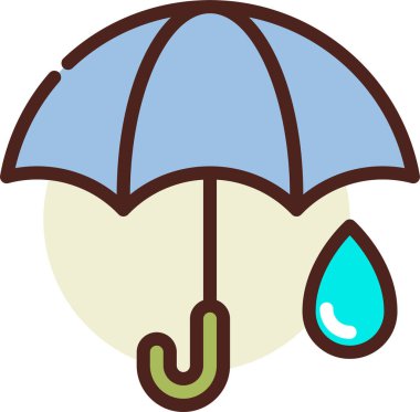 Şemsiye. Web simgesi basit illüstrasyon