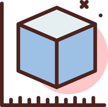 Küp. Web simgesi basit illüstrasyon