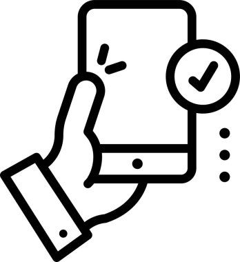 Akıllı telefon ve el çizimi vektör simgesine sahip cep telefonu