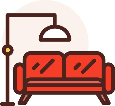 Yatak odası. Web simgesi basit tasarım