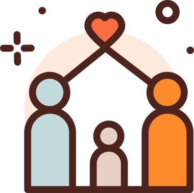 Aile. Web simgesi basit illüstrasyon