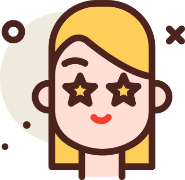 Kadın. Web simgesi basit illüstrasyon