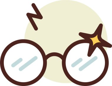 Gözlük Web simgesi, basit vektör illüstrasyonu