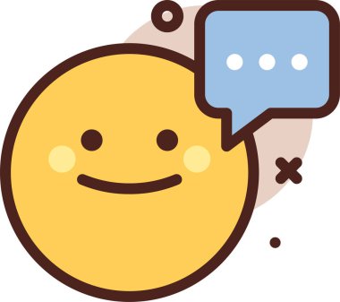 Konuşma baloncuğu ile gülen yüz