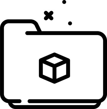 Beyaz arkaplanda izole edilmiş dizin ve küp simgesi, vektör illüstrasyonu  