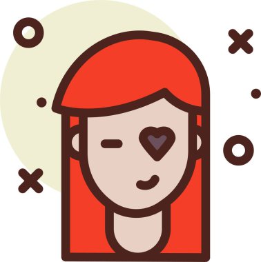 Kırmızı elbiseli bir kadının vektör çizimi