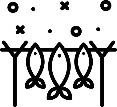 balık simgesi, vektör illüstrasyonu