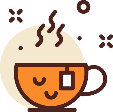 Kahve. Web simgesi basit illüstrasyon