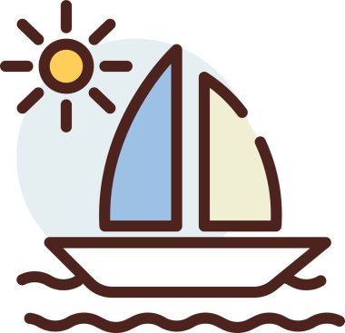 gemi web simgesi, basit vektör illüstrasyonu