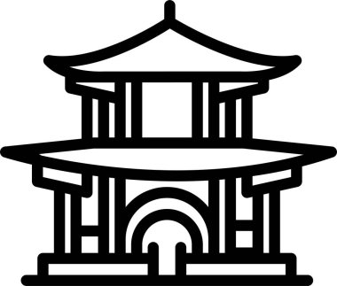 üniversite, kütüphane, eğitim, bina, hukuk, hükümet, otel, kalın çizgi vektör simgesi