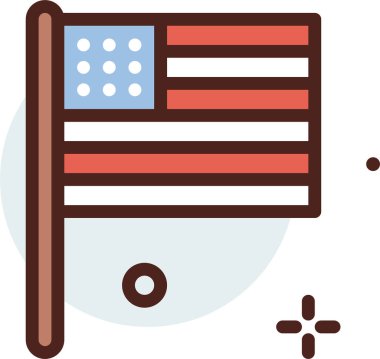 Amerikan bayrağı. Basit resimleme