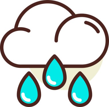 Bir dizi su damlasının vektör çizimi