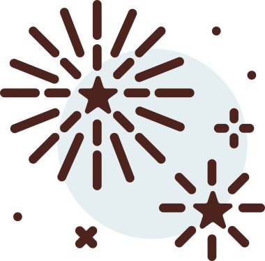 Havai fişekler. Web simgesi basit illüstrasyon