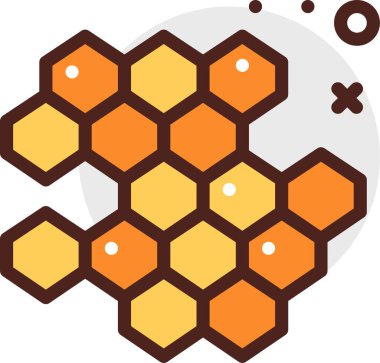 Bal peteği. Web simgesi vektör illüstrasyonu