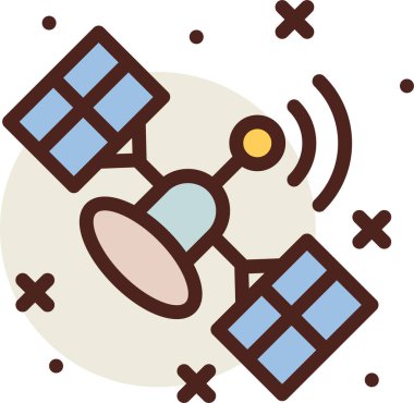 uydu anten simgesi. Web için güneş anten vektör simgelerinin düz çizimi