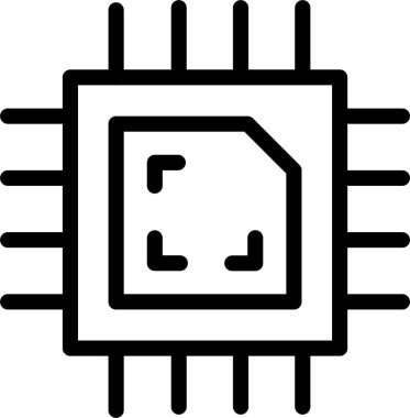 İşlemci. Web simgesi basit illüstrasyon