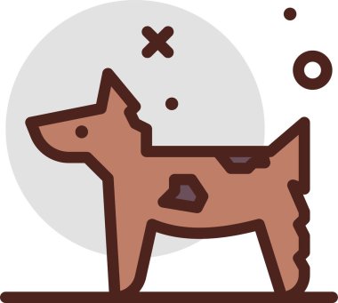 Köpek. Web simgesi basit illüstrasyon