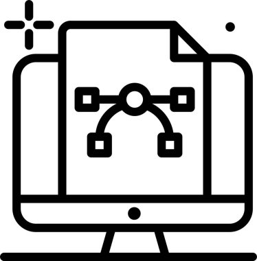 Bilgisayar. Web simgesi basit illüstrasyon