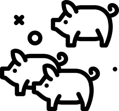 Domuz. Web simgesi basit illüstrasyon