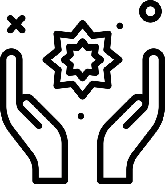 Main Avec Icône Étoile Illustration Vectorielle — Image vectorielle