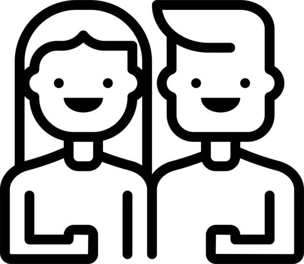 Pareja Icono Web Ilustración Simple — Vector de stock