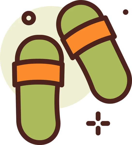 Slippers Web Icoon Eenvoudige Illustratie — Stockvector