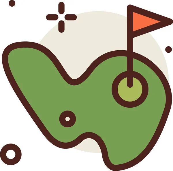 Illustration Une Icône Terrain Golf — Image vectorielle