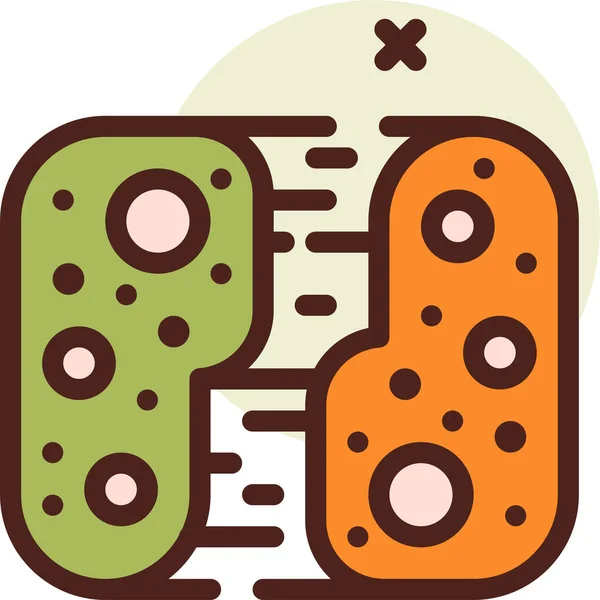 Des Bactéries Icône Web Illustration Simple — Image vectorielle