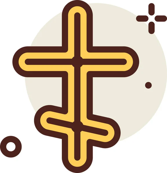 Croix Chrétien Religion Religieux Santé Abstrait Plat Couleur Icône Modèle — Image vectorielle