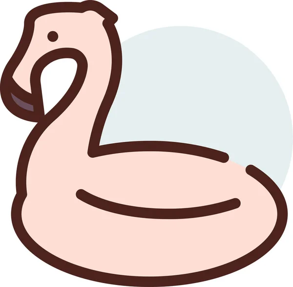 Flamingo Vector Icon Sign Symbol — Stock Vector