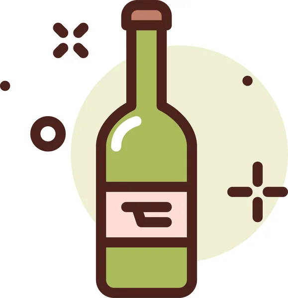 Bouteille Vin Illustration Simple — Image vectorielle