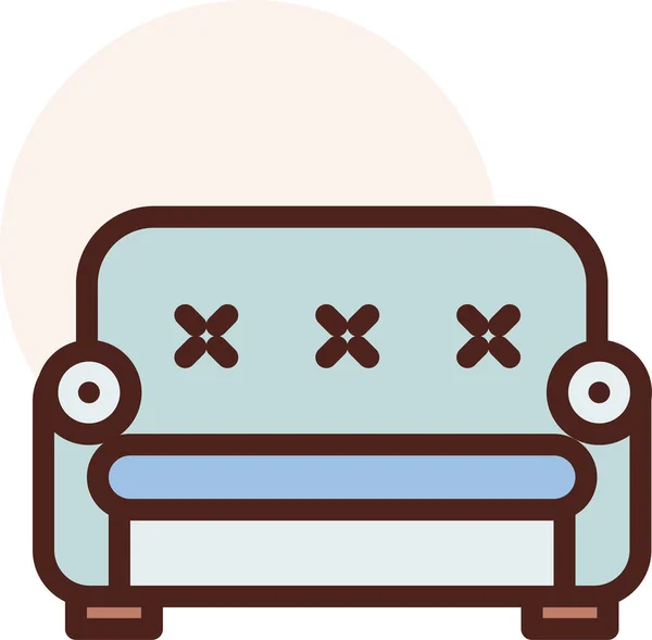 Sofá Icono Web Ilustración Simple — Vector de stock