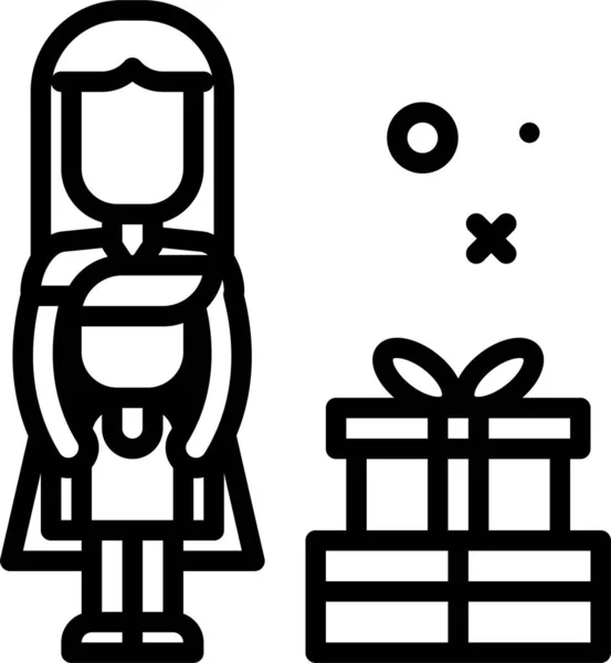 Caja Regalo Icono Web — Vector de stock