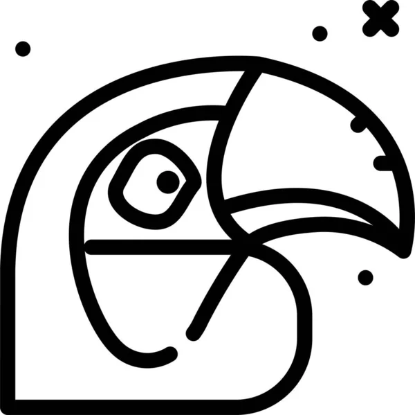 Ikona Kreskówki Papuga Prosty Wektor Ilustracja Izolowane Białym Tle — Wektor stockowy