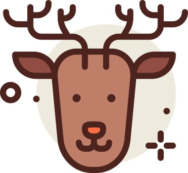 Ren geyiği. Web simgesi basit illüstrasyon