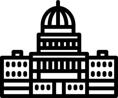 Bina. Web simgesi basit illüstrasyon