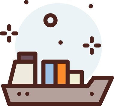 gemi web simgesi, basit vektör illüstrasyonu