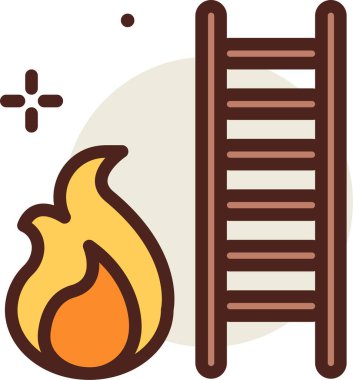 Şöminede ateş var.