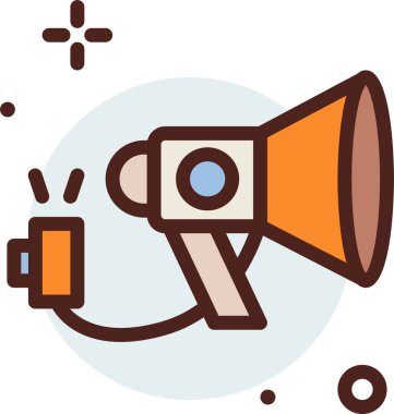 Megafon. Web simgesi basit illüstrasyon