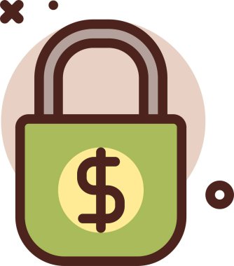 Bir kilit simgesinin vektör illüstrasyonu