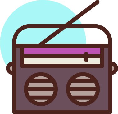 Radyo. Web simgesi basit illüstrasyon