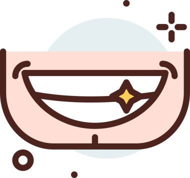 Diş çizgisi simgesi, vektör illüstrasyonu beyaz arkaplanda izole edildi  