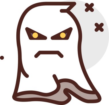 Hayalet simgesi, vektör illüstrasyonu beyaz arkaplanda izole edildi  