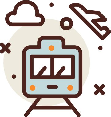 tren. Web simgesi basit illüstrasyon