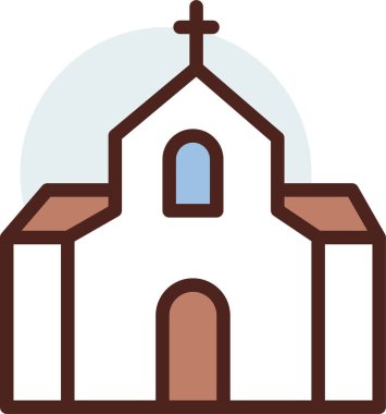 Kilise simgesi, vektör illüstrasyonu