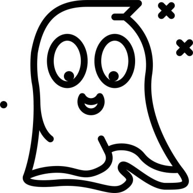 Hayalet simgesi, vektör illüstrasyonu beyaz arkaplanda izole edildi  