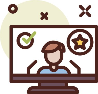 Dizüstü bilgisayarı olan bir iş adamı, vektör çizimi