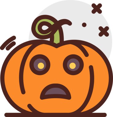 Cadılar Bayramı balkabağı simgesi, vektör çizimi beyaz arkaplanda izole  