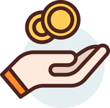 Elini ver. Web simgesi basit illüstrasyon