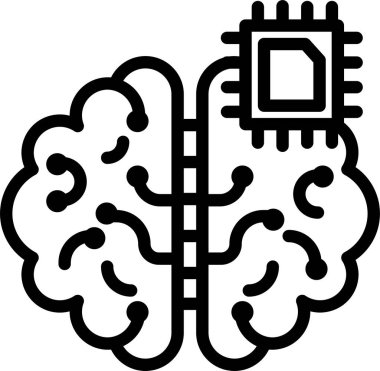 Beyin web simgesi, basit vektör illüstrasyonu  